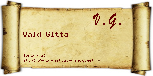Vald Gitta névjegykártya